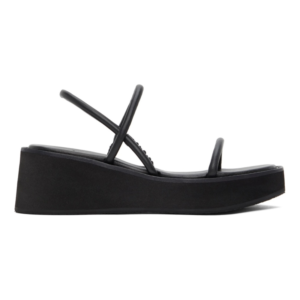 Amomento Black String Sandals